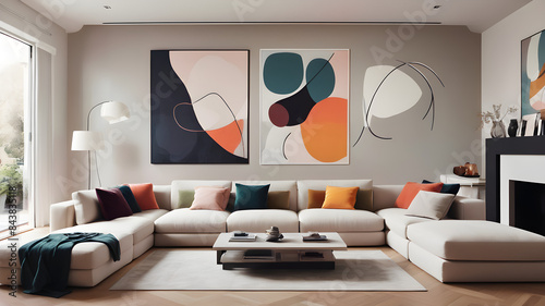 modern living room with sofa