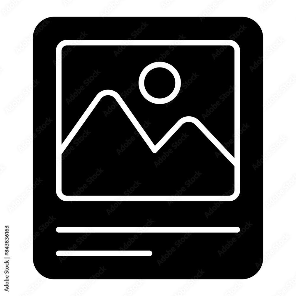 Conceptual flat design icon of landscape Conceptual flat design icon of landscape