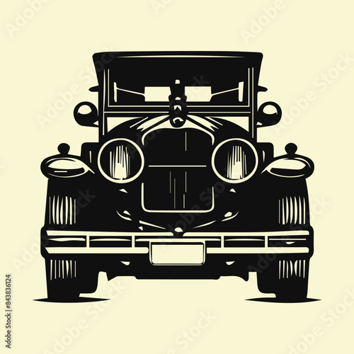 vintage car vector silhouette design