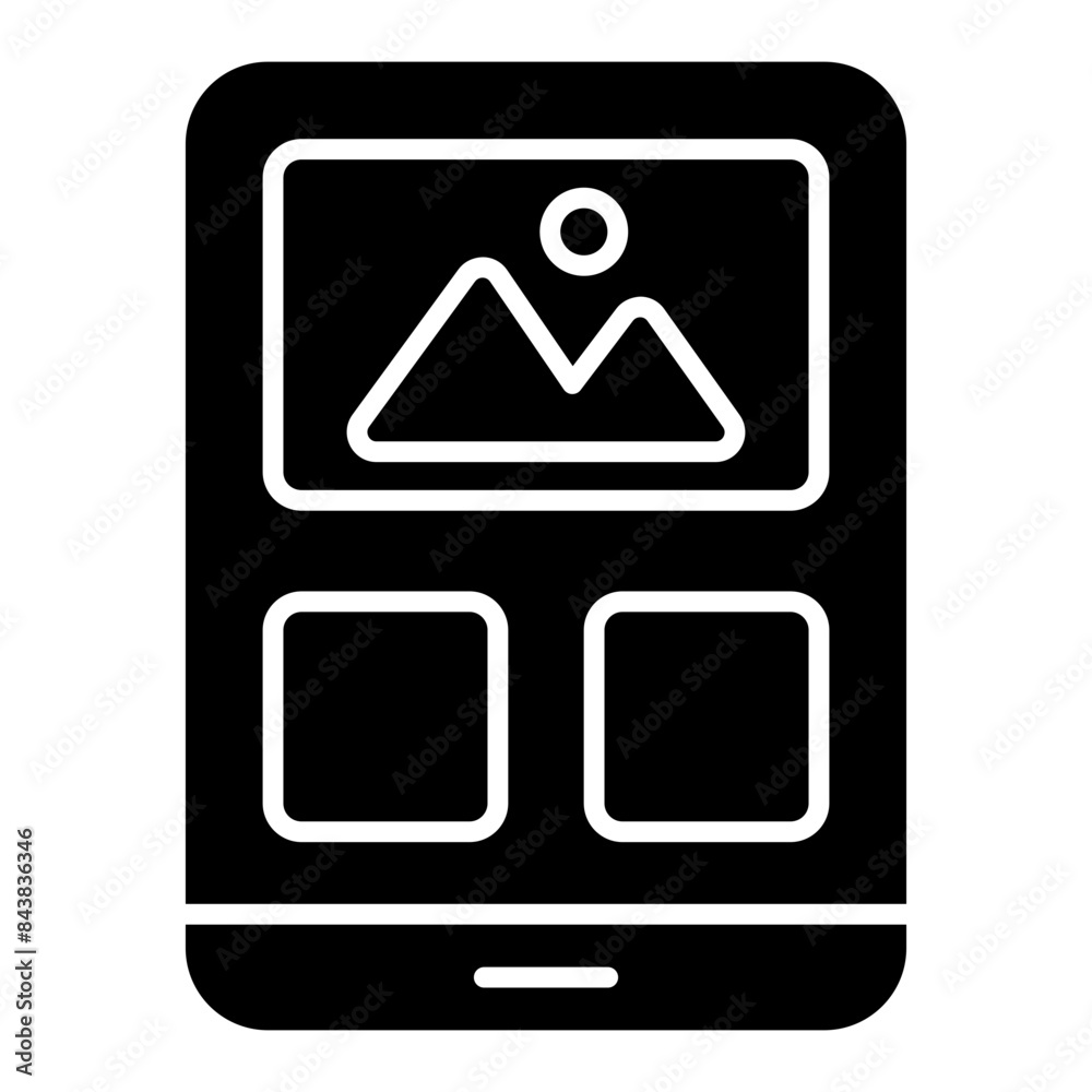 An icon design of mobile landscape isolated on white background An icon design of mobile landscape isolated on white background