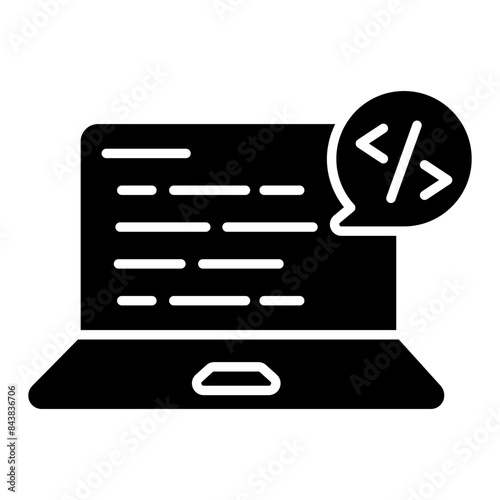 Conceptual flat design icon of system coding 