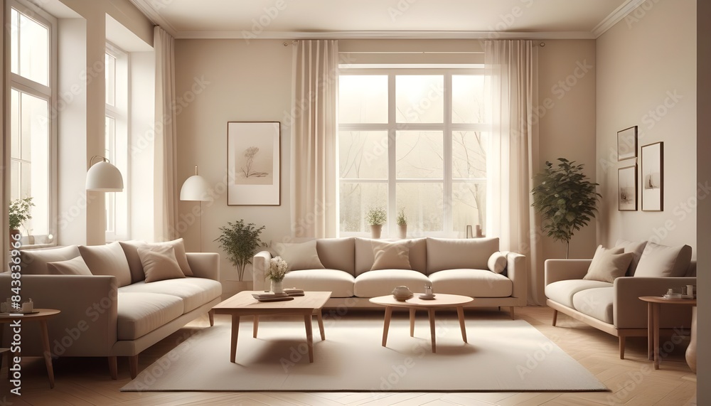 Fototapeta premium white and gold theme modern interior