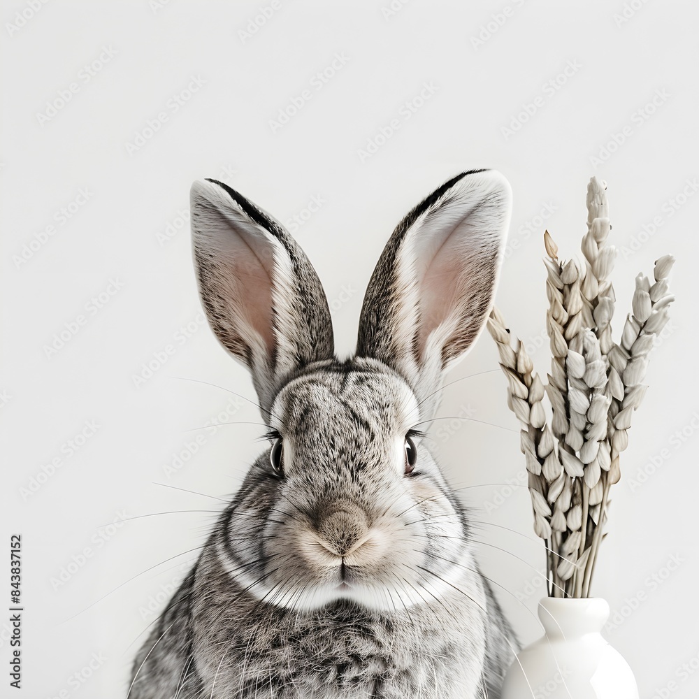 Obraz premium Rabbit isolated on white generative Ai
