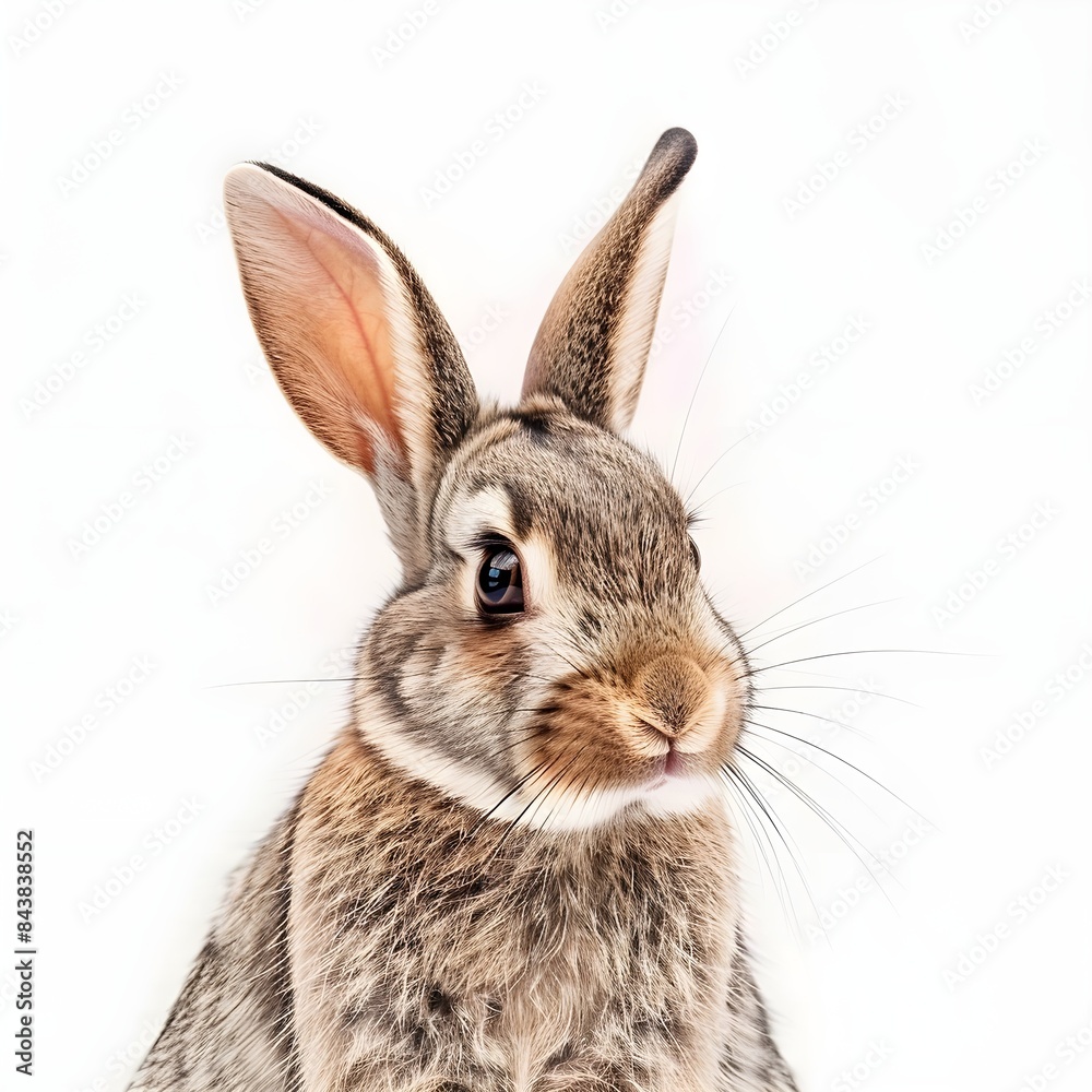 Obraz premium Rabbit isolated on white generative Ai 