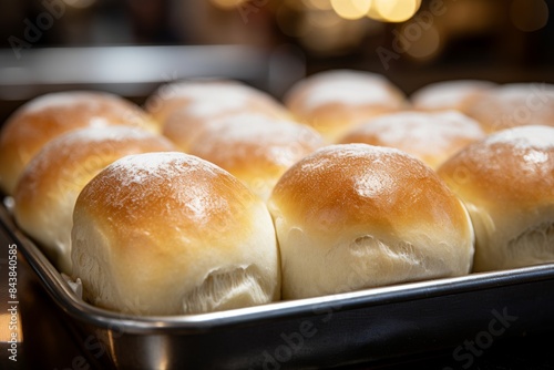 Close-Up Of Deliciously Warm Buns Served Straight From The Oven. Generative AI