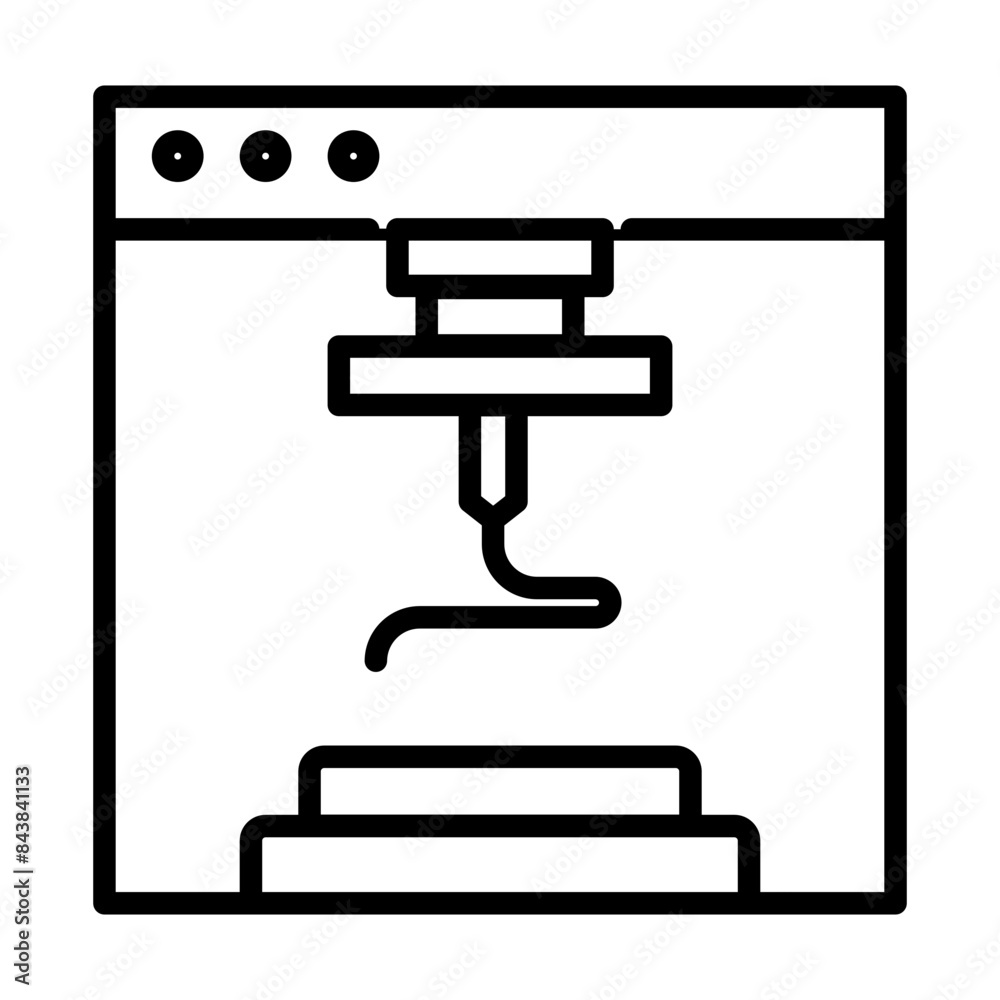 3D Printer Icon for Additive Manufacturing, Rapid Prototyping, and Industrial Design Illustrations 3D Printer Icon for Additive Manufacturing, Rapid Prototyping, and Industrial Design Illustrations