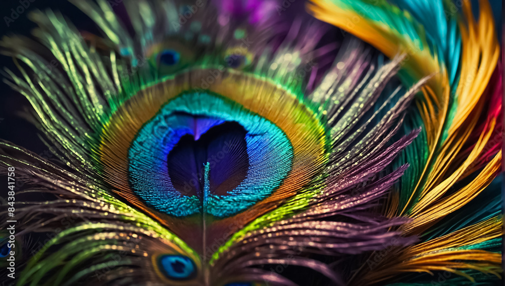 Obraz premium Beautiful peacock feathers background