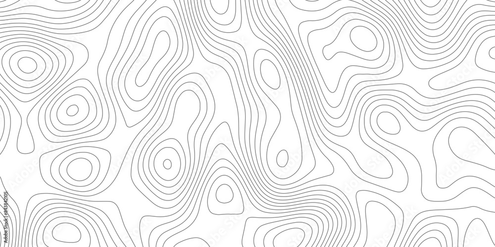 Abstract wavy topographic map. Abstract wavy and curved lines background. Abstract geometric topographic contour map background.