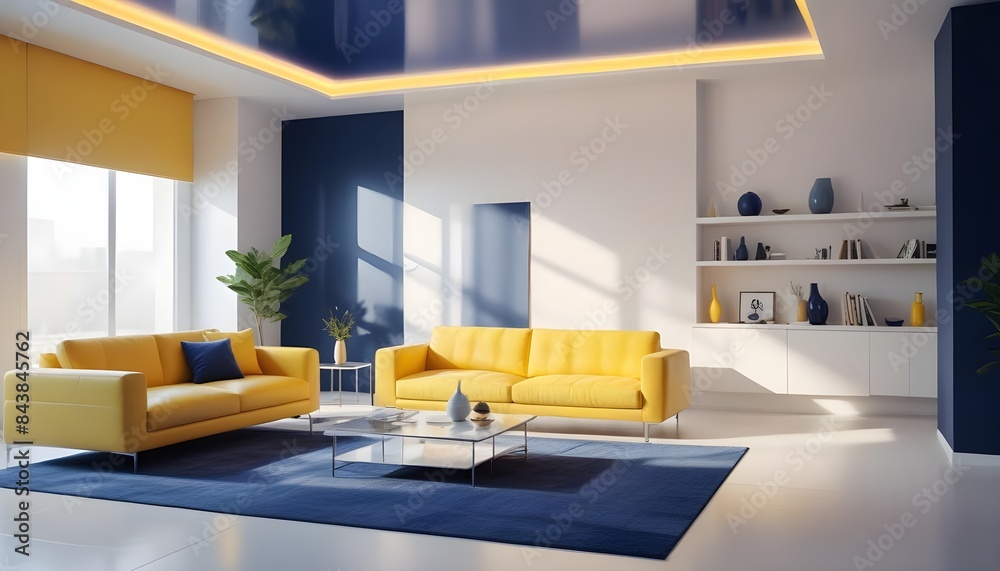 white and gold theme modern interior