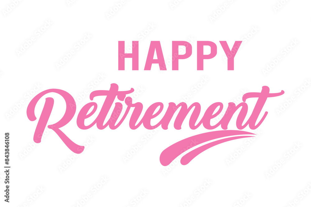 Happy Retirement, hand drawn calligraphy lettering design. Modern handwritten brush text. Happy Retirement, hand drawn calligraphy lettering design. Modern handwritten brush text.