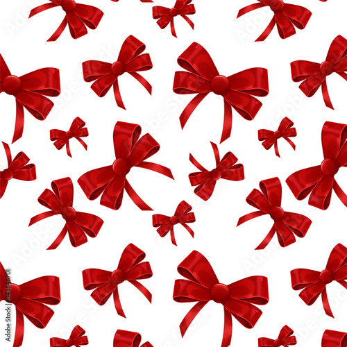 Cute holiday pattern with bow. Ribbon bow pattern design. Ribbon bow vector illustration