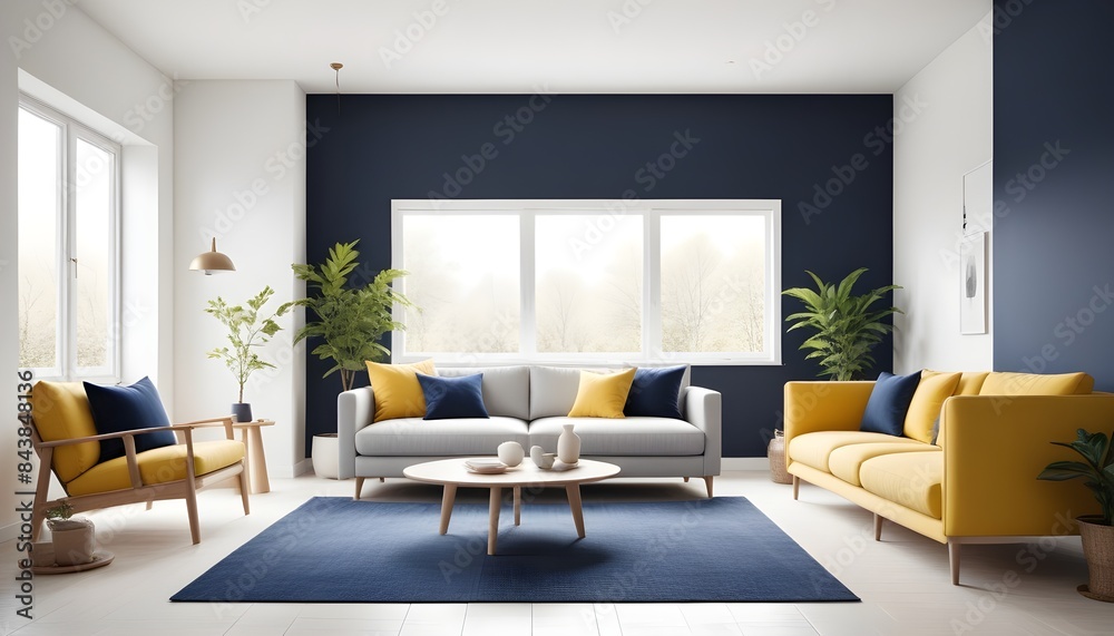 Fototapeta premium white and gold theme modern interior