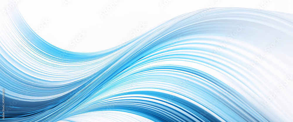 Fototapeta premium 波 光 デザイン 青 壁紙 質感 線 背景画像 曲線 Generative AI