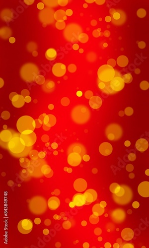 Yellow defocused lights on a blurred red background photo