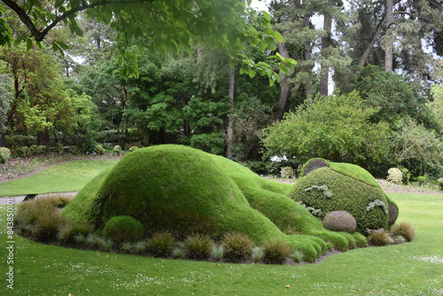 view of the Nantes plant garden, jardin des plantes nantes. France