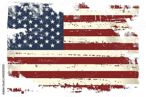 an american flag painted on a white background