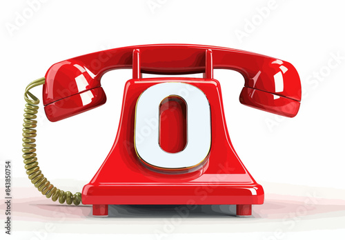 a red phone with the letter o on it
