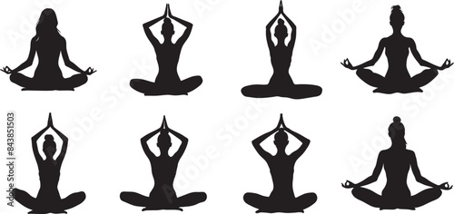 yoga silhouette vector