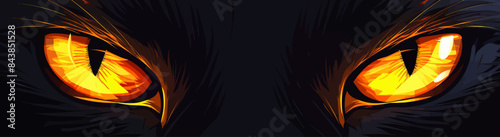 a close up of a cat's orange eyes