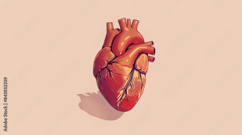 Heart anatomy flat design front view medical theme animation vivid Heart anatomy flat design front view medical theme animation vivid