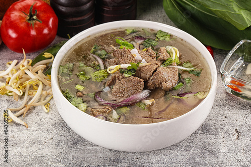 Vietnamese cuisine - Pho Bo soup with beef