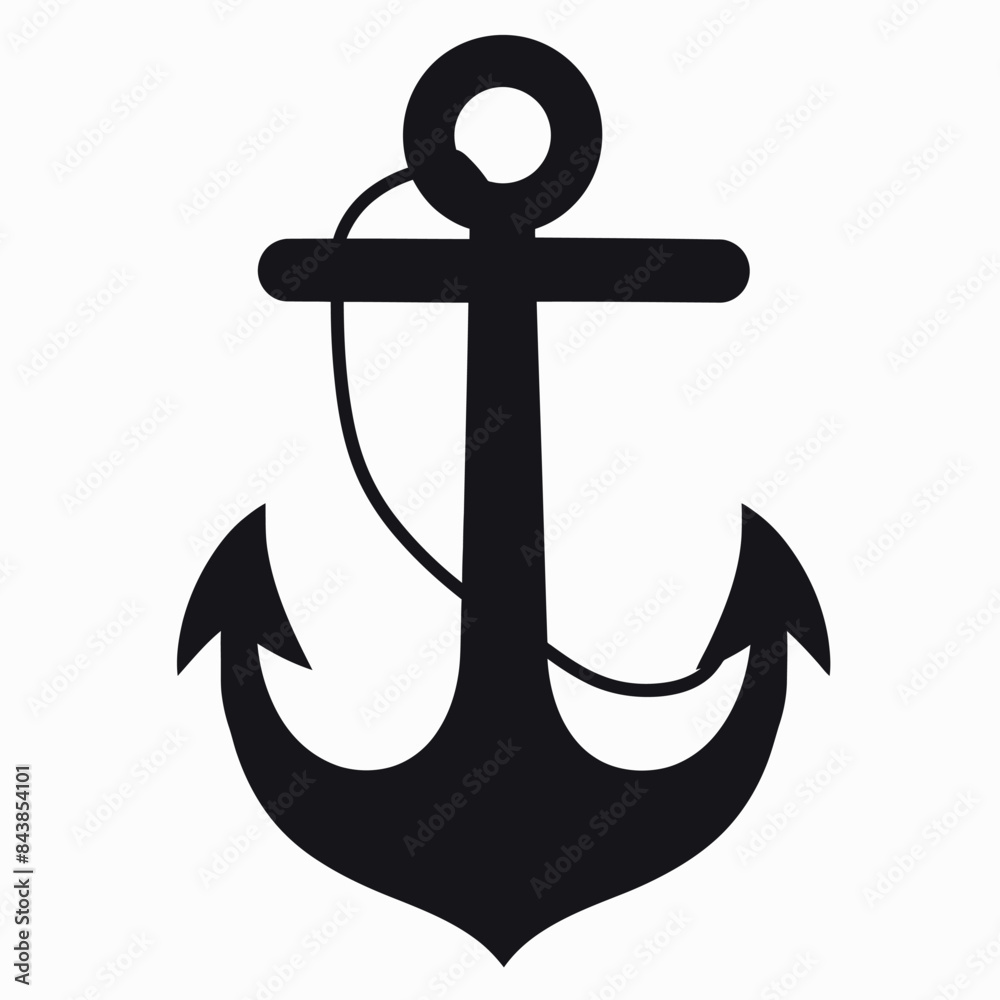 a black and white anchor on a white background a black and white anchor on a white background