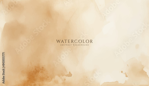 Abstract horizontal watercolor background. Neutral light colored empty space background illustration