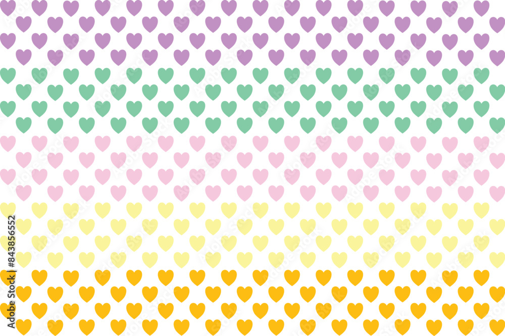 Colorful heart seamless pattern background