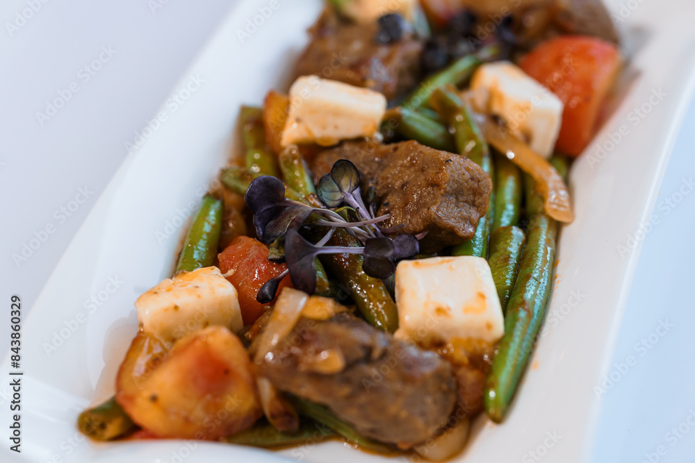 Stewed meat with vegetables and mushrooms Stewed meat with vegetables and mushrooms