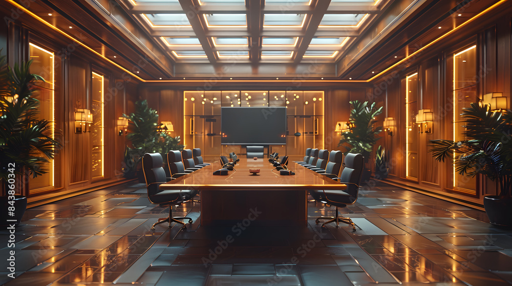 Conference table and chairs in the modern meeting room. Conference table and chairs in the modern meeting room.
