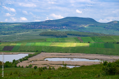 Sanpaul village and lakes. Harghita, Romania photo