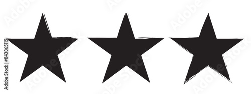 Retro abstract illustration with star brush. Black star brush in trendy style. Vector illustration. stock image.