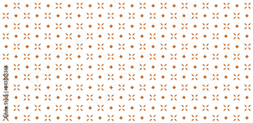 Golden vector seamless pattern with small diamond shapes, floral silhouettes. Simple texture.	