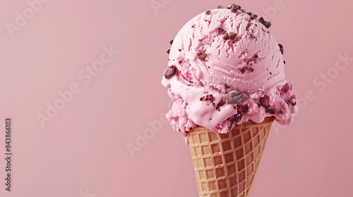 Ice cream isolated pink and brown background
