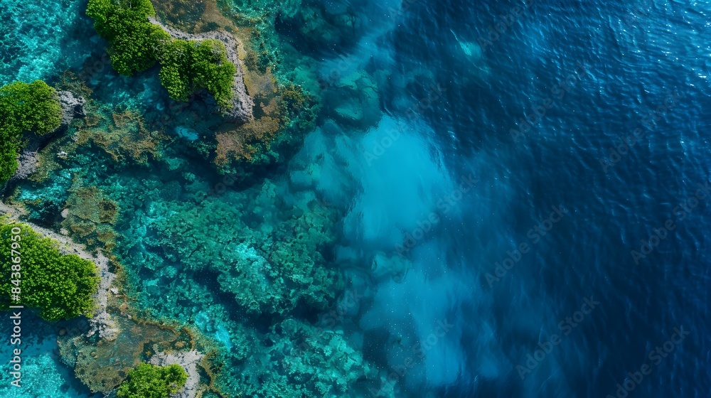 Obraz premium Ocean reefs with bright blues