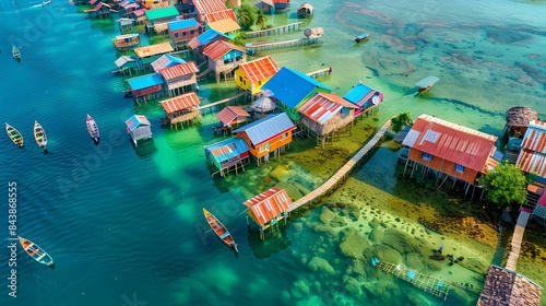 A coastal village with houses image