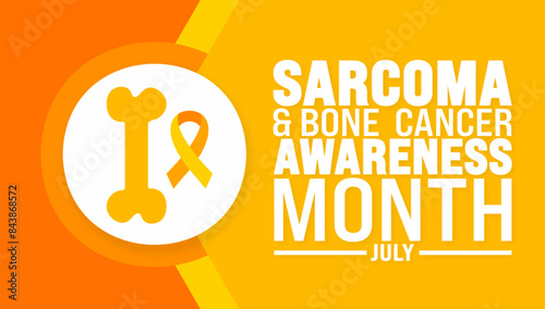 July is Sarcoma and Bone Cancer Awareness Month background template. Holiday concept. use to background, banner, placard, card, and poster design template with text inscription and standard color.