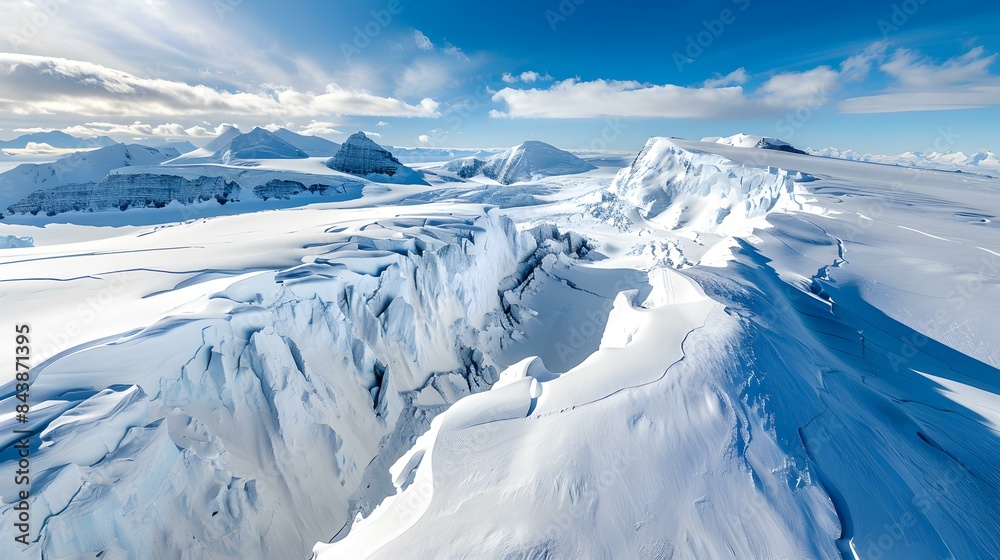 Glacier with deep crevasses img Glacier with deep crevasses img