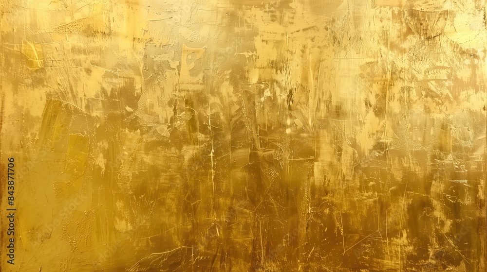 Obraz premium Golden Painted Wall Texture With Abstract Pattern