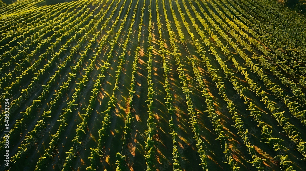 Fototapeta premium Vineyard with rows of grapevines img
