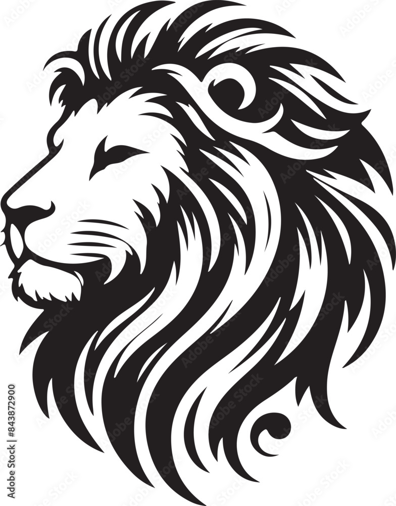 Fototapeta premium A Lion head vector-style art illustrator
