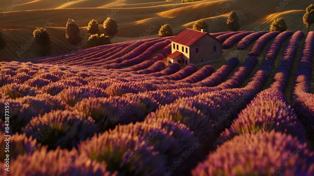 Fototapeta premium Rolling lavender fields img