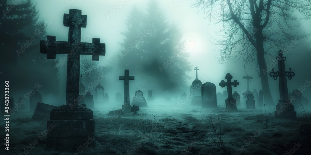 A Foggy Day In A Rural Cemetery A Foggy Day In A Rural Cemetery