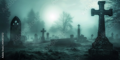 A Foggy Day In A Rural Cemetery