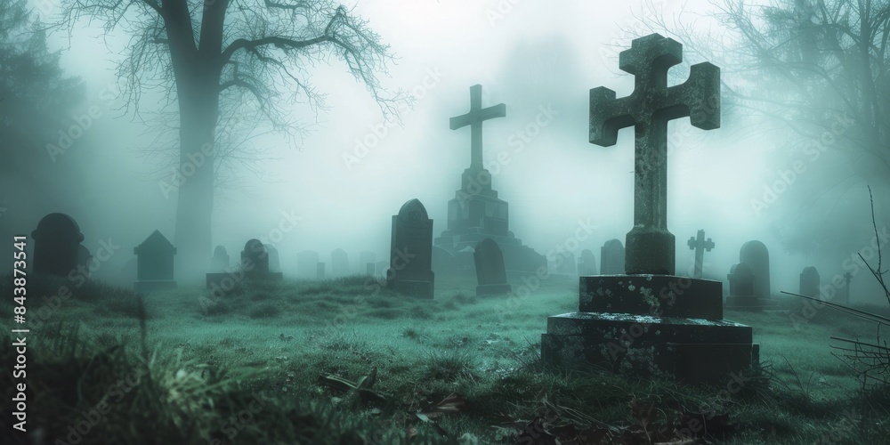 A Foggy Day In A Rural Cemetery A Foggy Day In A Rural Cemetery