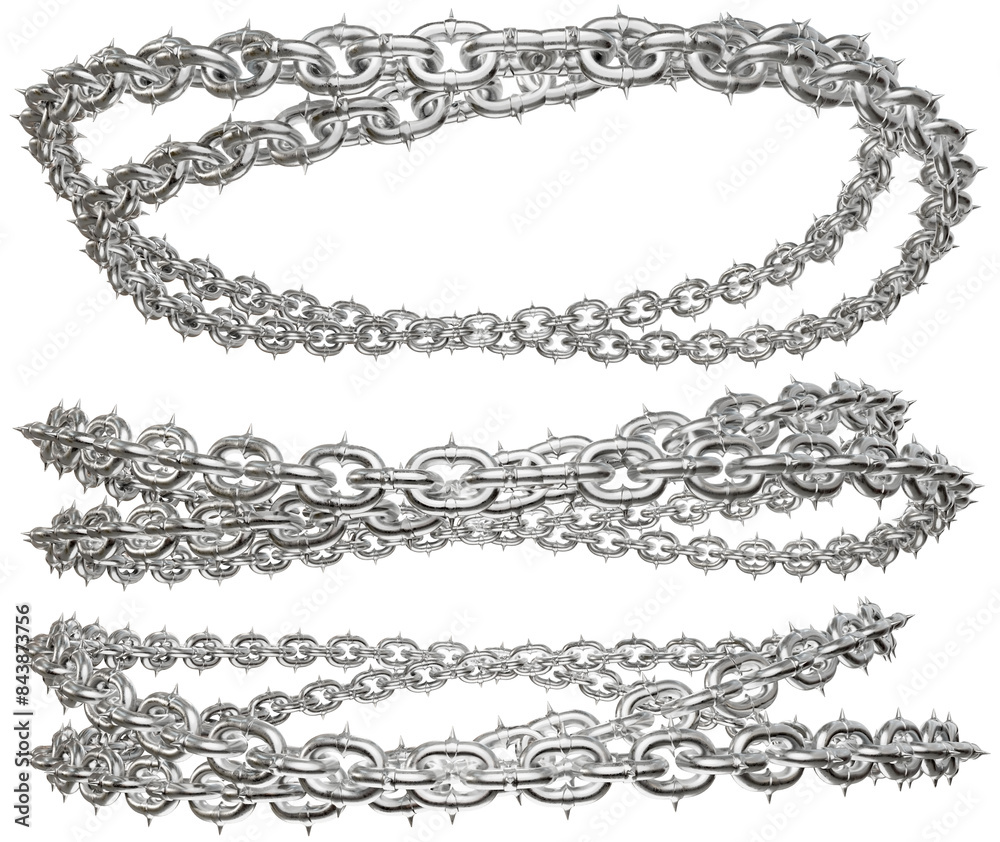 Chainmail Reimagined: 3D Art Design. 3D render takes chainmail to the future. Sharp-tipped metal chains form unexpected circles (transparent PNG). Modern and versatile for your art projects. Chainmail Reimagined: 3D Art Design. 3D render takes chainmail to the future. Sharp-tipped metal chains form unexpected circles (transparent PNG). Modern and versatile for your art projects.