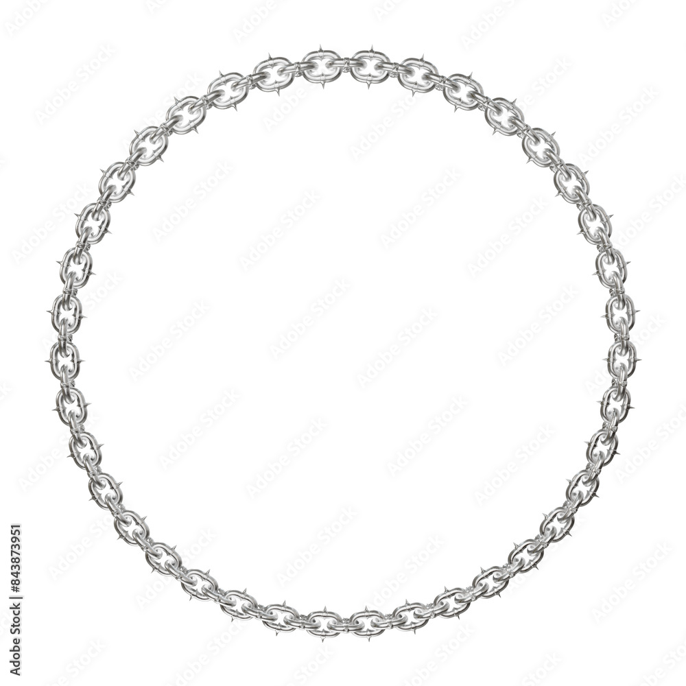 Sharp Precision: Metal Chain Frame. 3D illustration showcases a captivating frame formed by sharp-tipped metal chains with incredible precision. Ideal for modern art with a focus on detail. Sharp Precision: Metal Chain Frame. 3D illustration showcases a captivating frame formed by sharp-tipped metal chains with incredible precision. Ideal for modern art with a focus on detail.