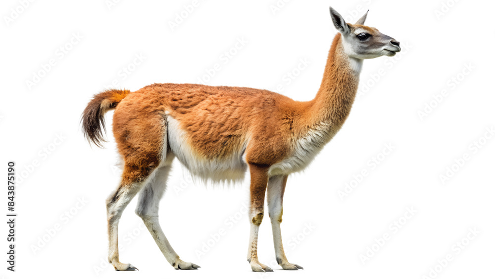 Fototapeta premium a guanaco, which is a camelid native to South America. It has a light brown and white coat