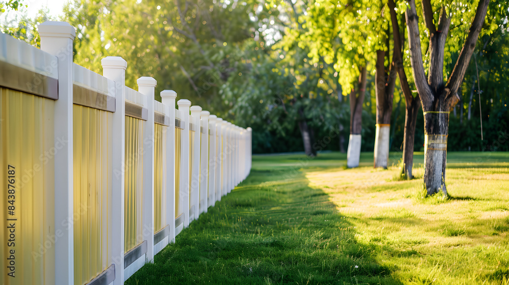 a wooden garden fence in the backyard a wooden garden fence in the backyard