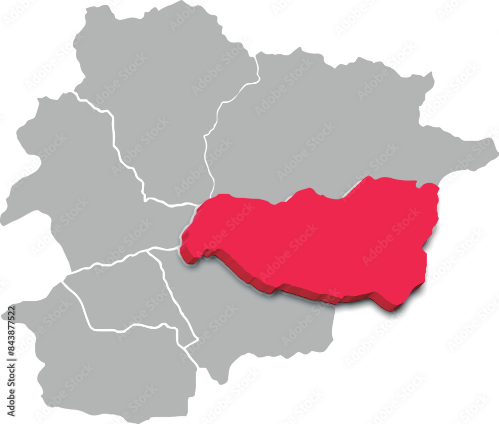 ENCAMP MAP PARISH OF ANDORRA 3D ISOMETRIC MAP ENCAMP MAP PARISH OF ANDORRA 3D ISOMETRIC MAP